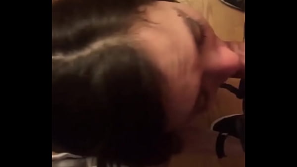 brunette babe deepthroat and eat cum