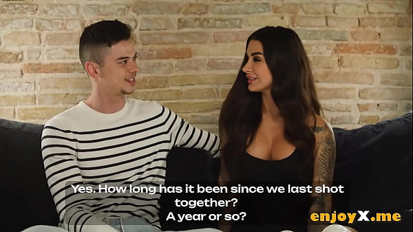 Insatiable dark-haired with giant tits gets gangbanged by old pal in passionate heart-romance XXX porn!